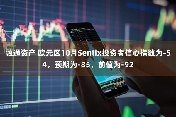 融通资产 欧元区10月Sentix投资者信心指数为-54，预期为-85，前值为-92
