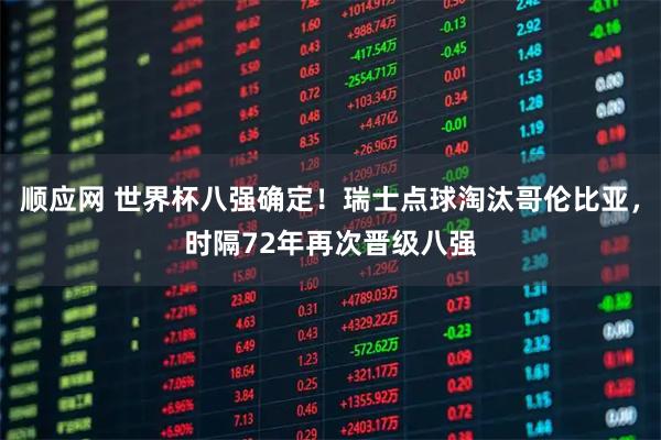 顺应网 世界杯八强确定!瑞士点球淘汰哥伦比亚,时隔72年再次晋级八强