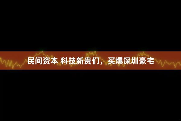 民间资本 科技新贵们,买爆深圳豪宅
